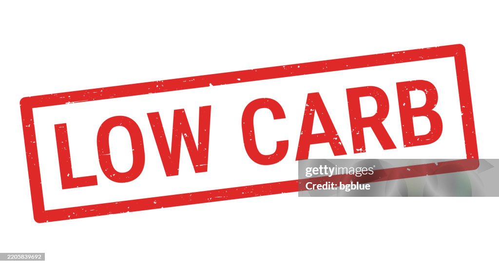 Low Carb - Red rubber stamp on white background