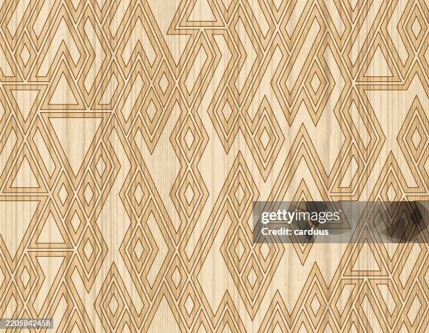 seamless wood textured ethnic pattern - tribal pattern stock illustrations