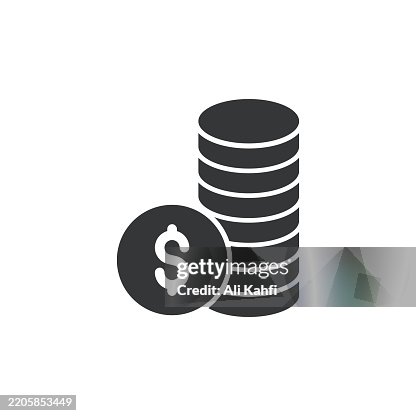 Coins glyph solid icon. Solid icon that can be applied anywhere, simple, pixel perfect and modern style. Coins glyph solid icon. Solid icon that can be applied anywhere, simple, pixel perfect and modern style.