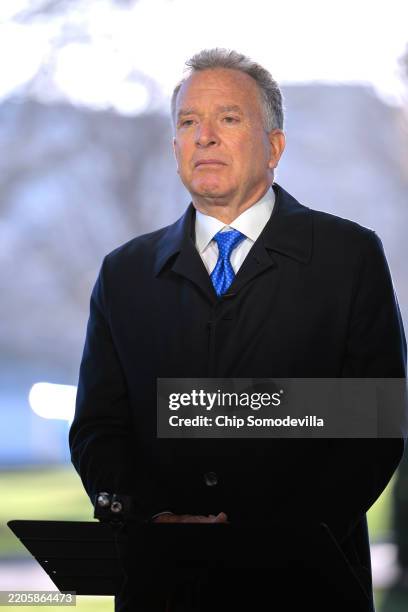 White House Special Envoy to the Middle East Steve Witkoff is interviewed by Bloomberg Television on the North Lawn of the White House on March 19,...