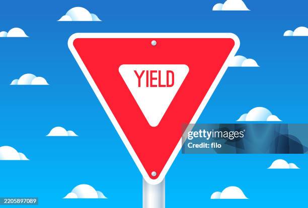 yield traffic sign - yield sign stock illustrations