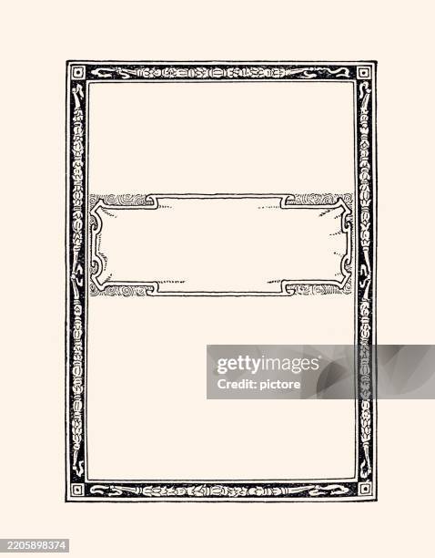 border frame and design element xxxl - 19th century style stock illustrations
