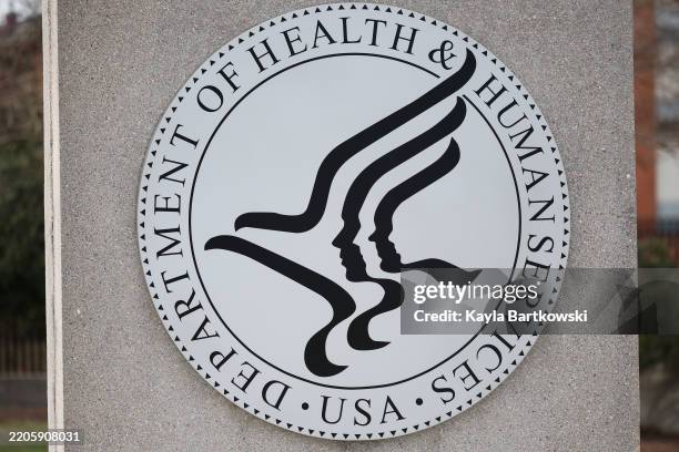 Sign in front of the Centers for Medicare & Medicaid Services building on March 19, 2025 in Woodlawn, Maryland. Elon Musk's Department of Government...