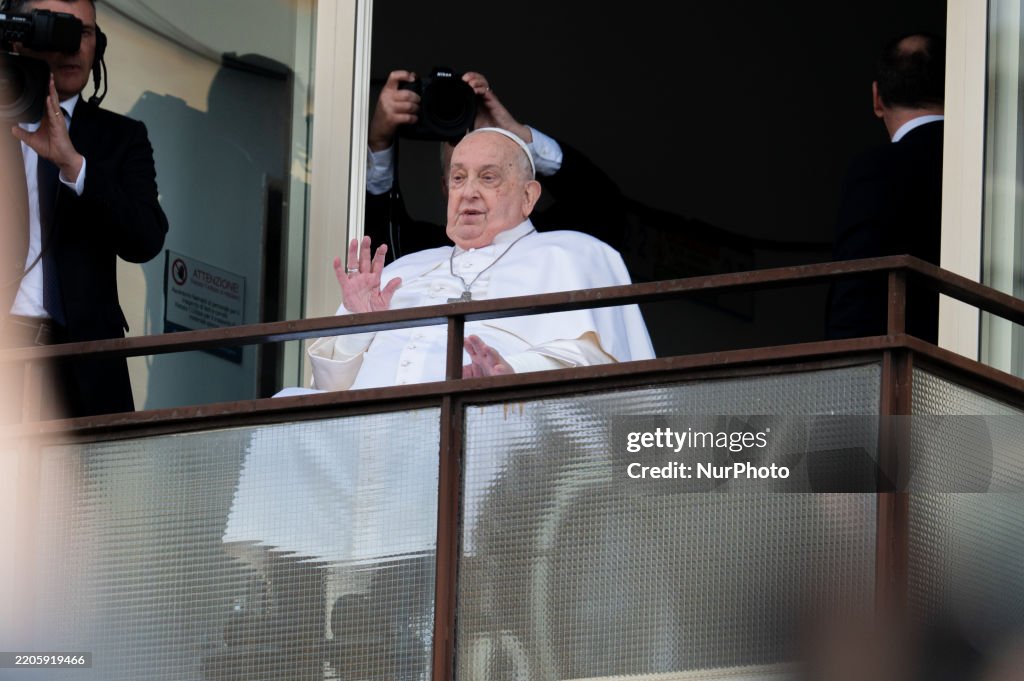 Pope Francis Appears To Crowds For First Time After Prolonged Hospital Stay
