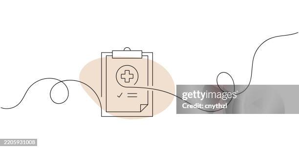 ilustrações de stock, clip art, desenhos animados e ícones de continuous line drawing of health check-up icon. hand drawn symbol vector illustration. - técnica ilustrativa