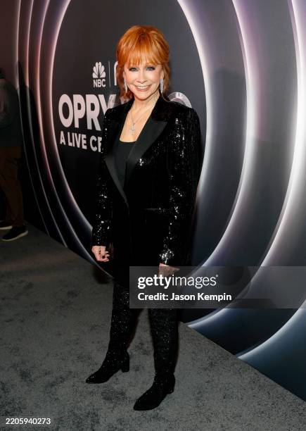 Reba McEntire attends Opry 100: A Live Celebration at Grand Ole Opry at the Ryman Auditorium on March 19, 2025 in Nashville, Tennessee.