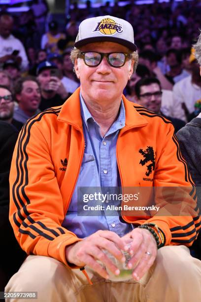 Will Ferrell attends a basketball game between the Los Angeles Lakers and the Denver Nuggets at Crypto.com Arena on March 19, 2025 in Los Angeles,...