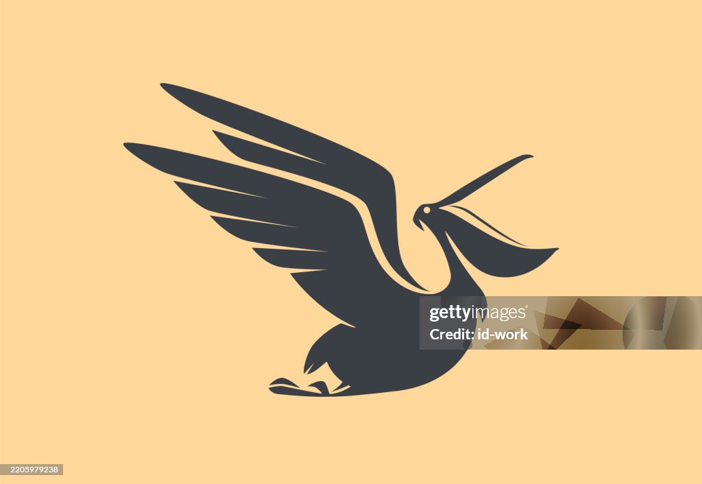 Flying pelican icon