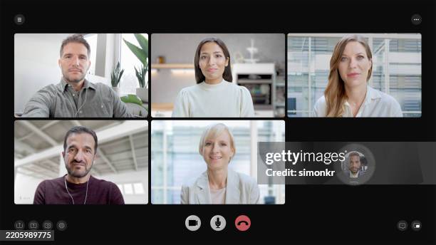business people meeting over conference call - conference call stock pictures, royalty-free photos & images