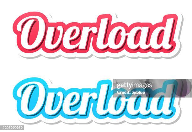 Cool Overload Lettering Background Overload 3d Text In Red And Blue On White Background High-Res Vector ...