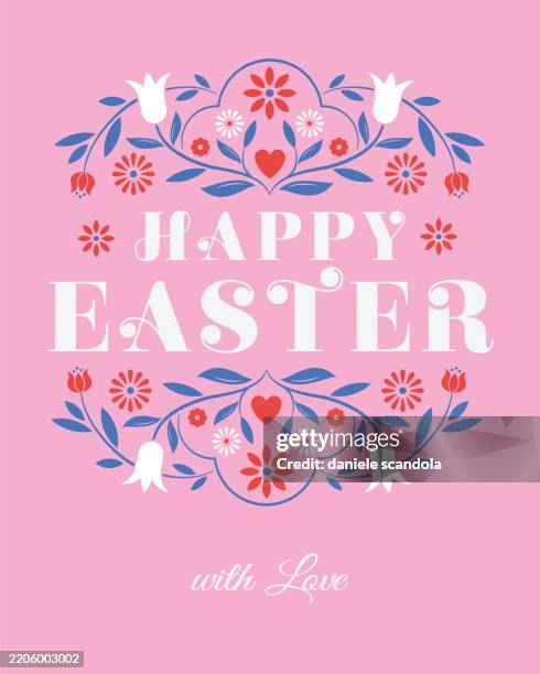 easter greeting card with egg. - easter table stock illustrations