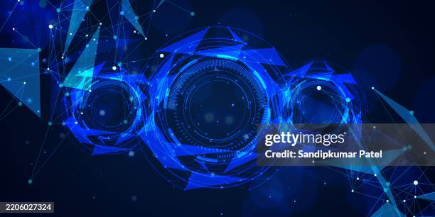 tech grid artificial intelligence abstract background - av node stock illustrations