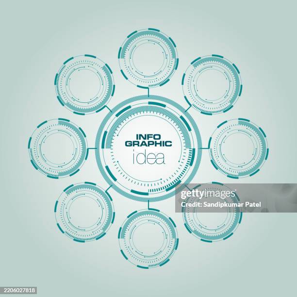 vector infographic circle. cycle diagram with 8 steps. - section 8 stock illustrations
