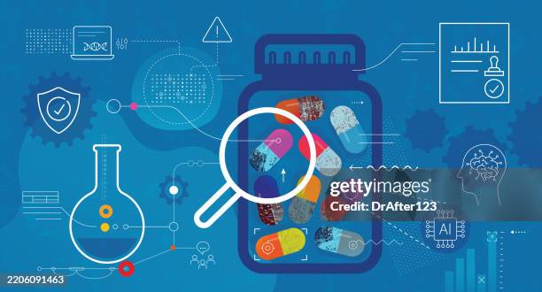 pharmaceutical inspections and compliance concept - pharmaceutical industry stock illustrations