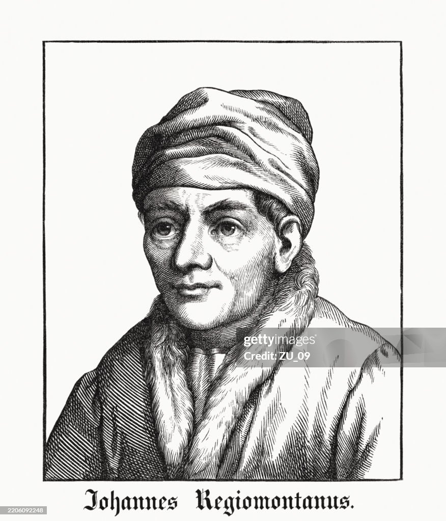 Regiomontanus (1436-1476), German mathematician, astrologer and astronomer, woodcut, published 1854