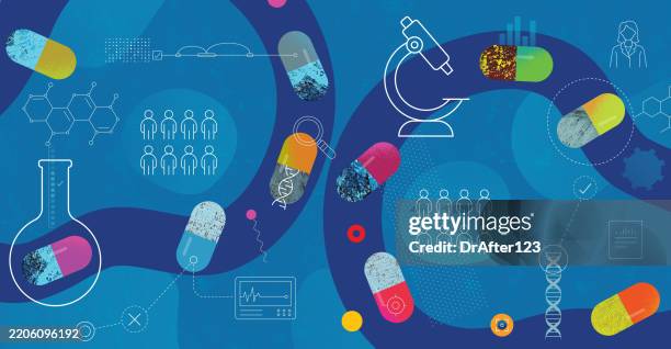konzept für klinische studien - medizinische forschung stock-grafiken, -clipart, -cartoons und -symbole