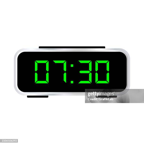 digitale uhr vektor - digitaluhr stock-grafiken, -clipart, -cartoons und -symbole