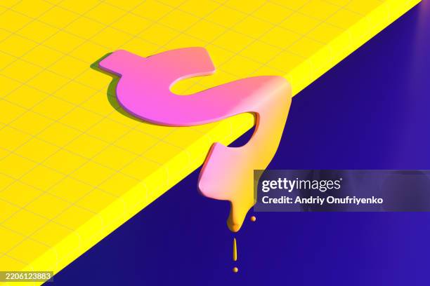 melted dollar sign - recession stock pictures, royalty-free photos & images