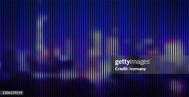abstract neon city landscape cyberpunk style grids cover background - glitch art stock illustrations