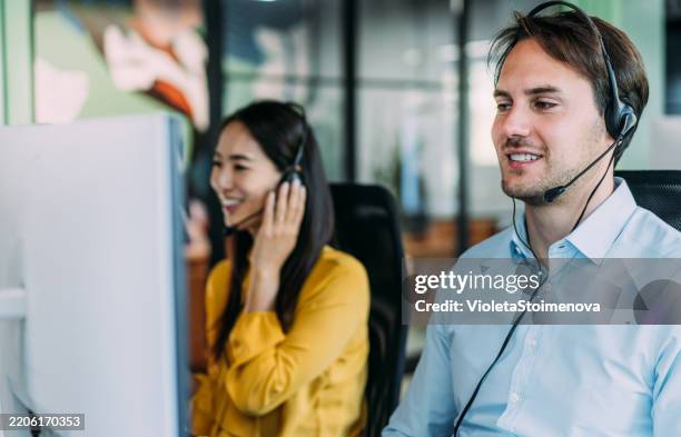 call center workers. - sales executive stock pictures, royalty-free photos & images