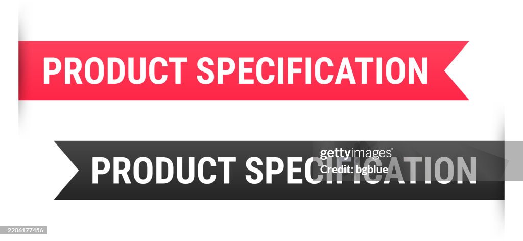 Product Specification Banner Bookmark Ribbon Label On White Background ...