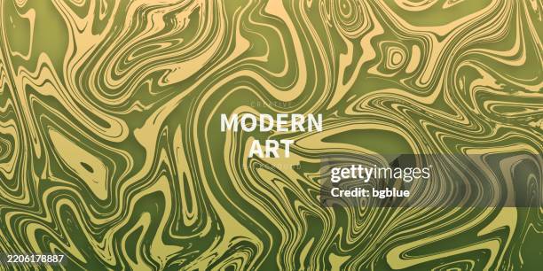 liquid background with green gradient - trendy design - marble effect stock illustrations
