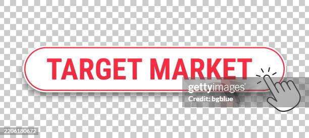 Target Market 3d Click Web Button With Hand Cursor On Blank Background ...