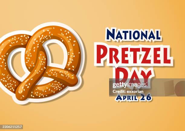 national pretzel day - salty snack background stock illustrations