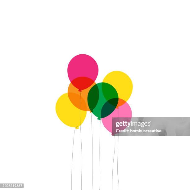stockillustraties, clipart, cartoons en iconen met balloon birthday isolated on white background. - jubileum