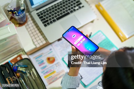 Student Using AI Chatbot While Studying Student Using AI Chatbot While Studying