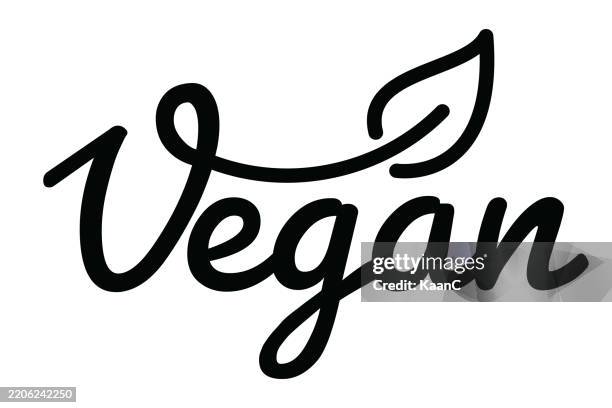 vegan lettering. natural meal fresh products logo. ecology farm bio food vector premium badges stock illustration - vegan food stock illustrations