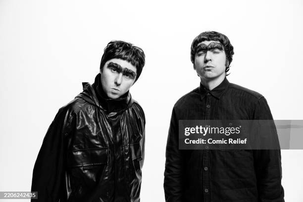 In this image released on March 21st, Oasis: The Reunion: The Movie. Definitely maybe coming Friday 21st March on Red Nose Day! James Buckley and Joe...