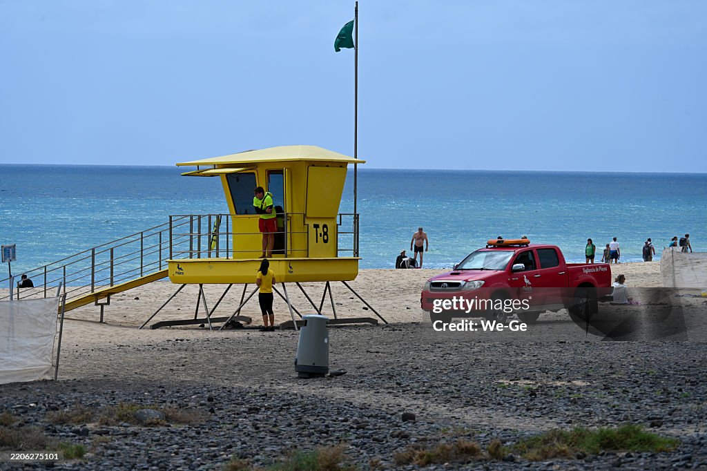 Lifeguard on the beach of Esquinzo