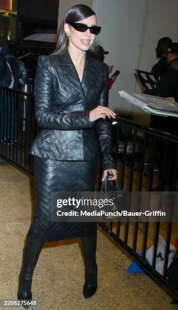 Sofia Carson is seen arriving at the "CBS Mornings" show on March 24, 2025 in New York City.
