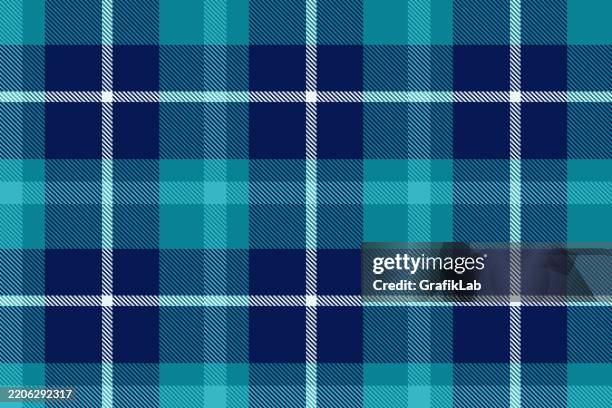 blaugrün tartan karomuster design - schottenkaro stock-grafiken, -clipart, -cartoons und -symbole
