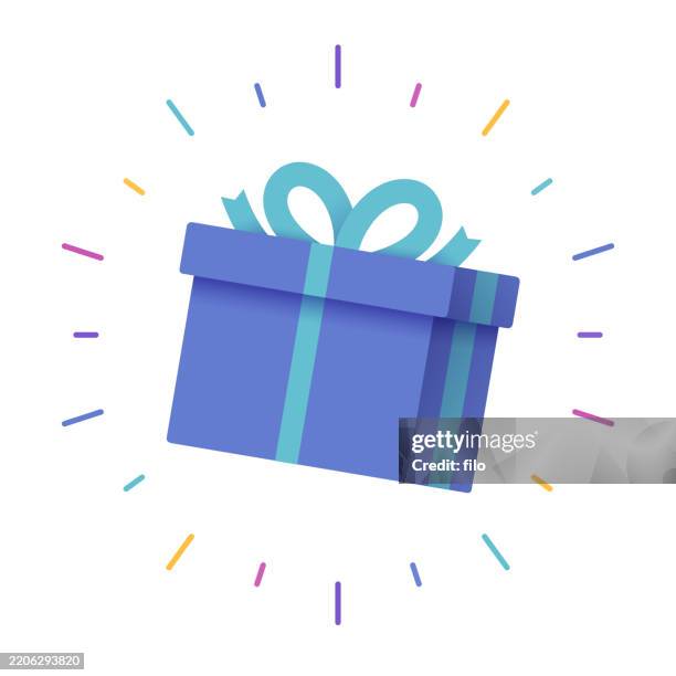 happy birthday gift surprise opening present box - gift stock illustrations