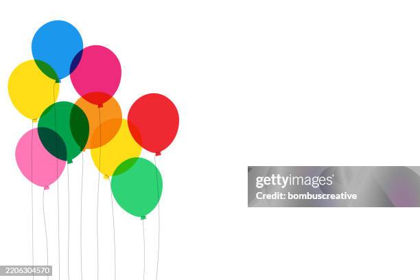 ballon geburtstag isoliert auf weißem hintergrund. - luftballons stock-grafiken, -clipart, -cartoons und -symbole