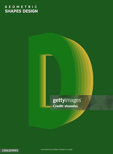 Abstract Green Letter D Shape Dynami Gradient Pattern Background High ...