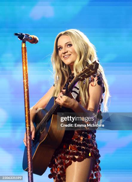 Kelsea Ballerini performs onstage at Crypto.com Arena on March 21, 2025 in Los Angeles, California.