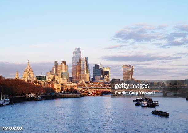 london city skyline and river thames - place of worship stock pictures, royalty-free photos & images