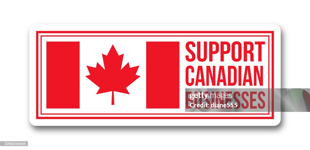 Canadian Support Local Support Canadian Businesses Label Banner High-Res Vector Graphic ...