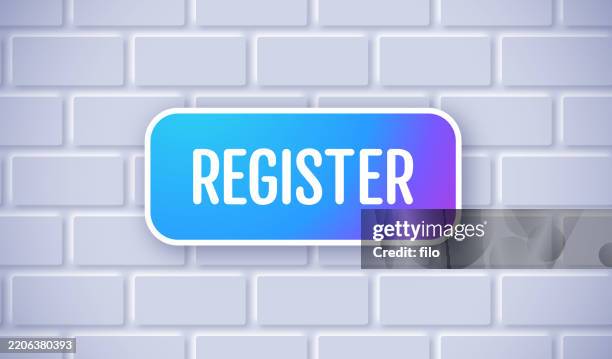 register button sign - store window stock illustrations