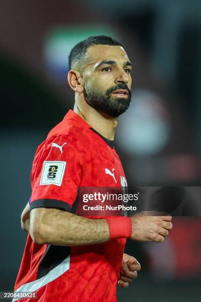 Mohamed Salah of Egypt participates in the FIFA World Cup Qualification CAF Group A match between Egypt and Sierra Leone at Cairo International...