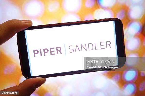 In this photo illustration, the Piper Sandler company logo In this photo illustration, the Piper Sandler company logo