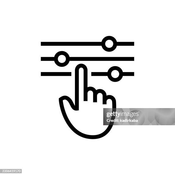 settings line icon. adjustment, setup, development, update, control. - control icon vector stock illustrations