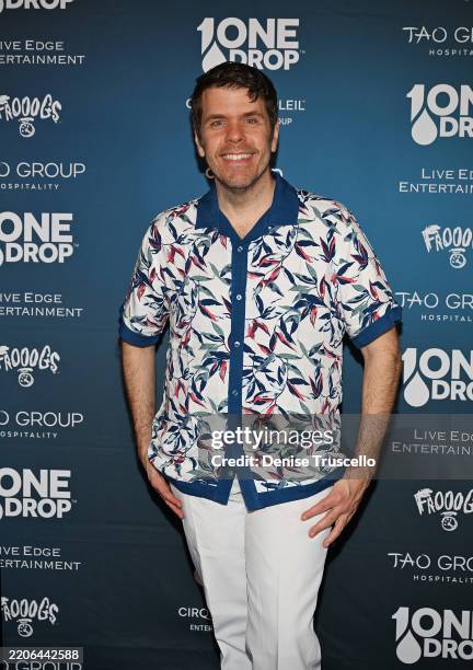 Perez Hilton arrives at One Drop Foundation's "One Night for One Drop" at Hakkasan Nightclub at MGM Grand Las Vegas on March 22, 2025 in Las Vegas,...