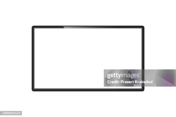 16:9 wide screen monitor. modern tv screen mock up16:9 - kontrollrum bildbanksfoton och bilder