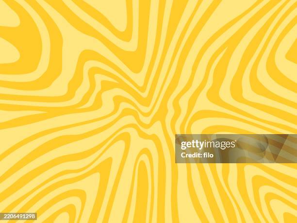 yellow summer wave line layer abstract background - spring background top view stock illustrations