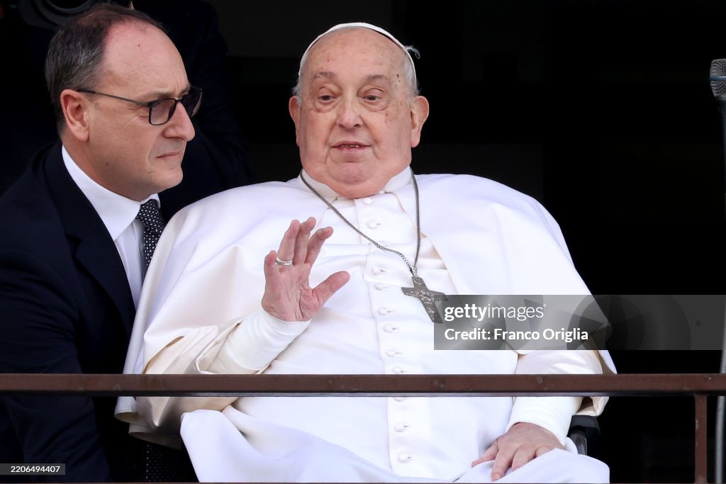 Pope Francis Appears To Crowds For First Time After Prolonged Hospital Stay