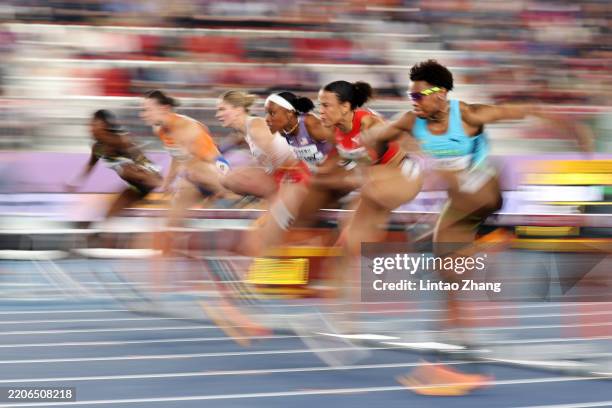 Grace Stark of Team United States competes in the Women's 60 Metres Hurdles final on day three of the World Athletics Indoor Championships Nanjing...